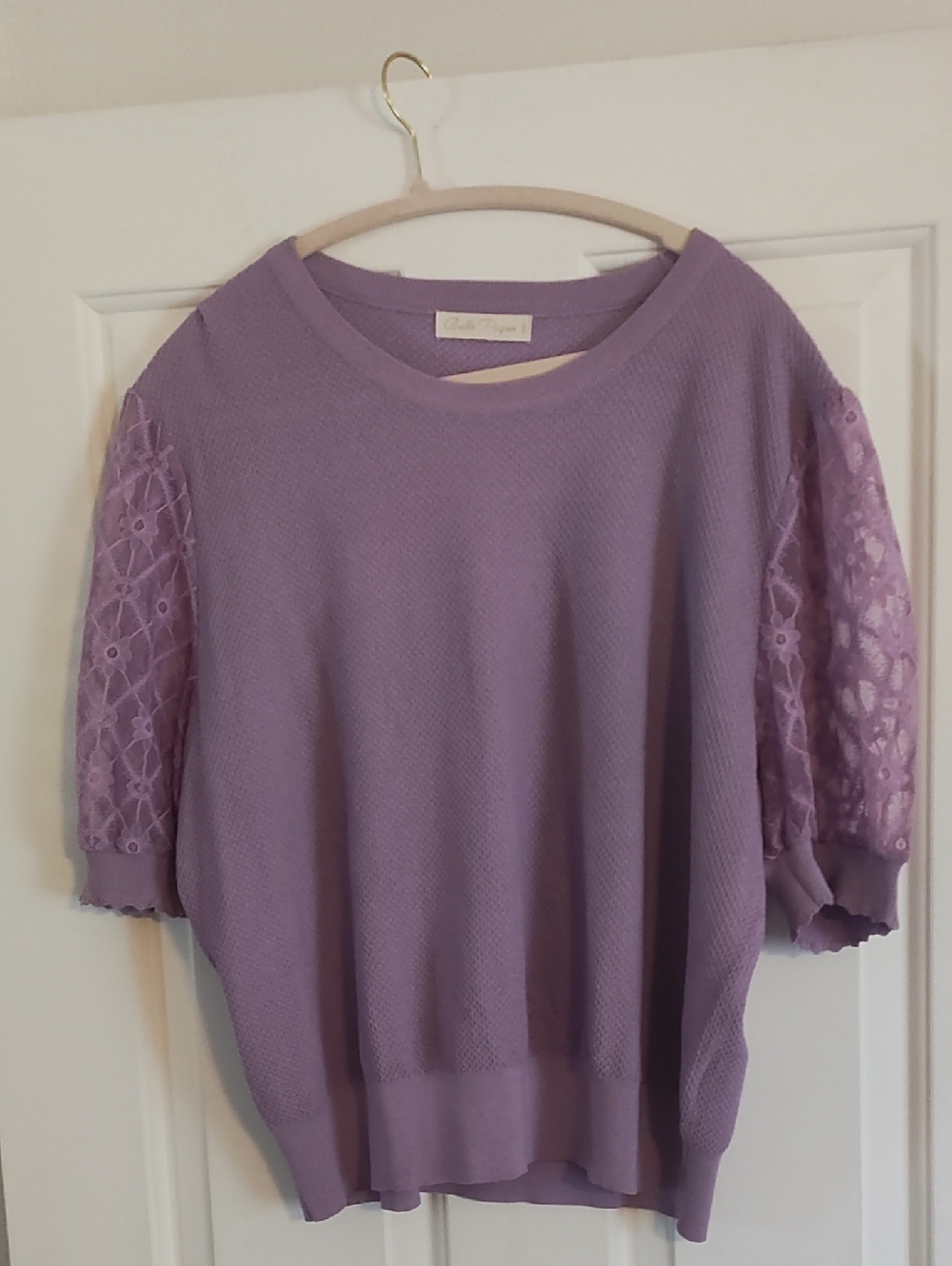 Belle Pogue Violet lace detailing top